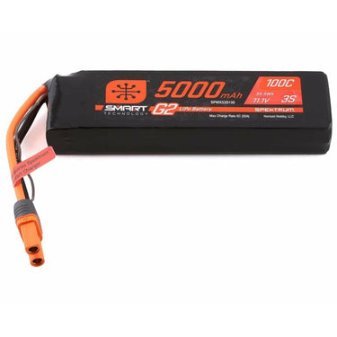 Spektrum SPMX53S100H5 5000mAh 3S 11.1V 100C Smart G2 Hard Case LiPo Battery with IC5 Connector